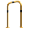Anti-nudge hoop 90 | one sided- deep version | steel tube  76 mm | yellow / black | one-sided, right | height above ground: 1150 mm | to be fixed by plugs